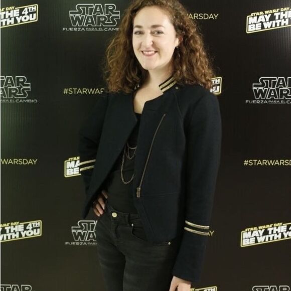 H&M Navy Gold WOOL Blend Military Style Jacket
Coat Gold Accents Size 11/ small - Picture 4 of 13